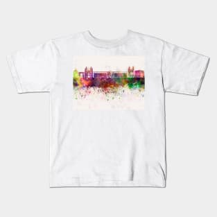 Dijon skyline in watercolor background Kids T-Shirt